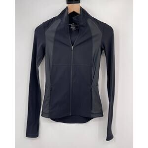 Sweaty Betty X Halle Berry Jacket Womens XXS Black Storm Power High Shine Zip